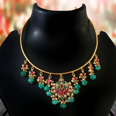 NK-241 - Jadau Kundan Necklace with Emerald Profile Picture