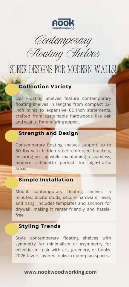 Contemporary Floating Shelves Sleek Designs for Modern Walls! – @nookwoodworking01 on Tumblr