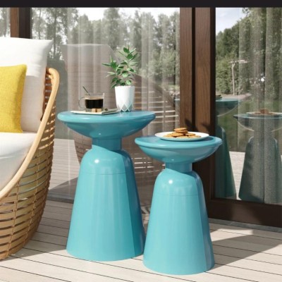 Caneisha Round Iron Outdoor Side Table (Set of 2 Profile Picture