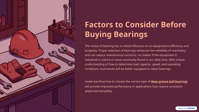 Deep Groove Ball Bearings – Reliable Performance for Versatile Applications | PPTX