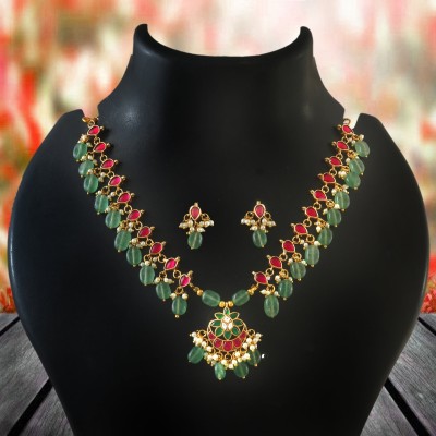 NK-293- Jadau Kundan Necklace with Emerald Profile Picture