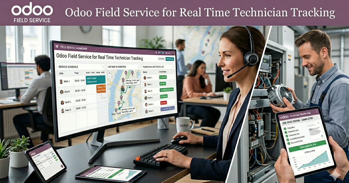 Odoo Field Service for Real Time Technician Tracking