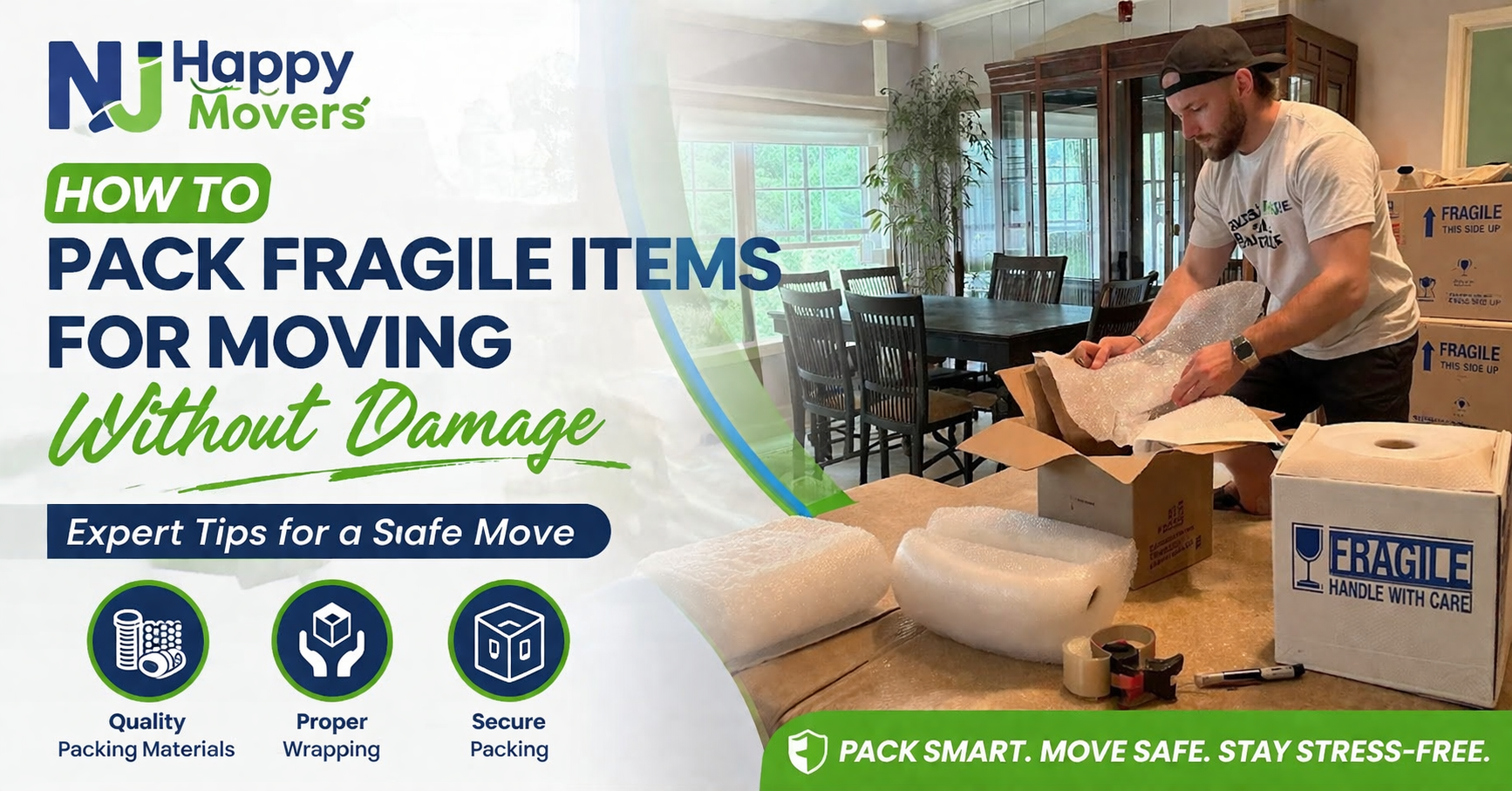 How to Pack Fragile Items for Moving Without Damage | NJ Happy Movers