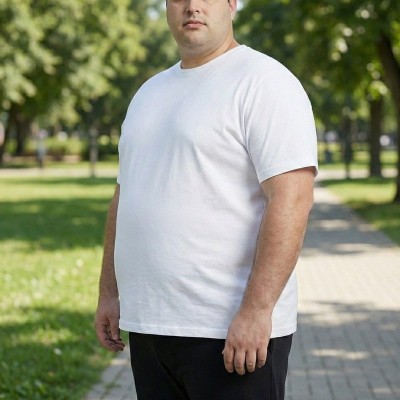 Big & Tall Classic Crewneck T-Shirt- White Profile Picture