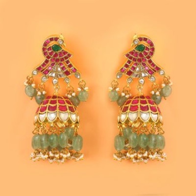 ER-142 - Jadau Kundan Earring with Emerald Profile Picture