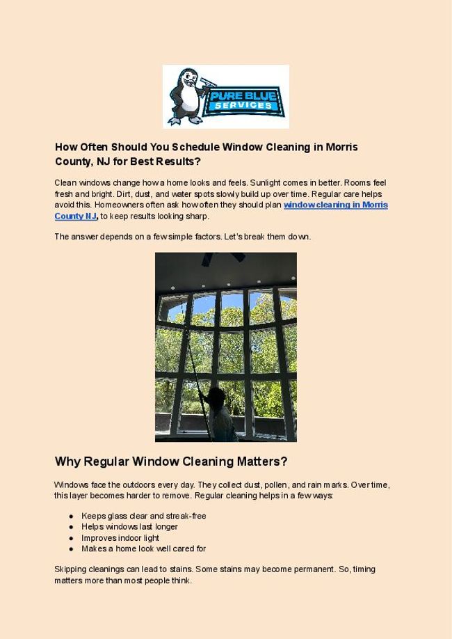 How Often Should You Schedule Window Cleaning in Morris County, NJ for Best Results_.docx | PDF Host