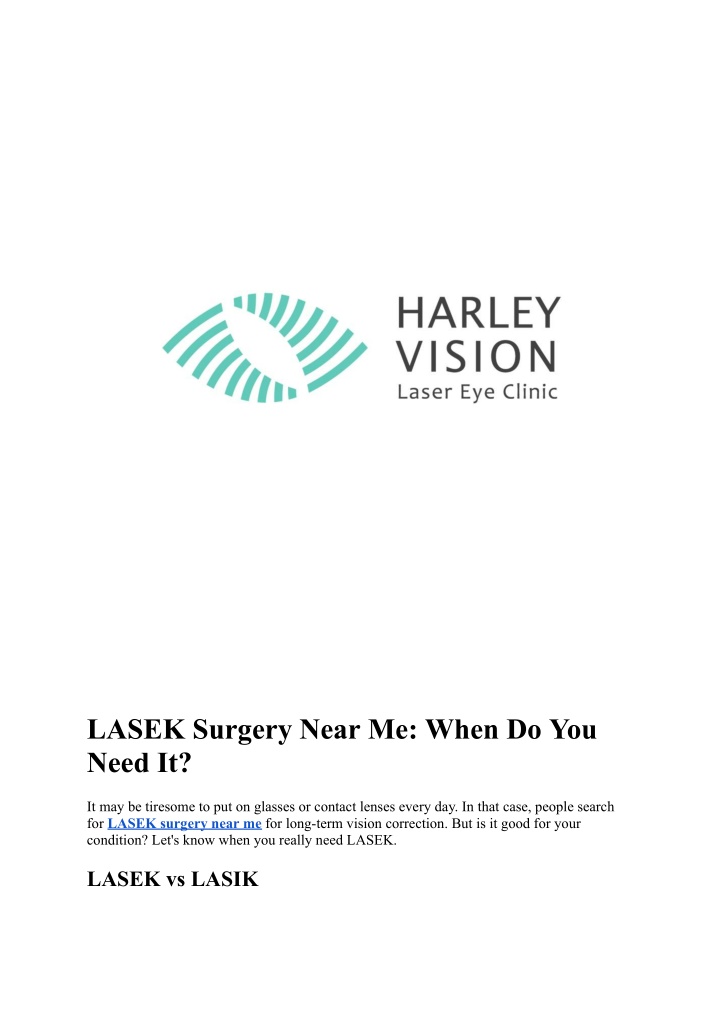 PPT - LASEK Surgery Near Me: When Do You Need It? PowerPoint Presentation - ID:14822943