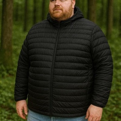 Big & Tall Insulated Puffer Jacket- Black. BT-507 Profile Picture